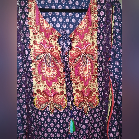 ANANDAS COLLECTION BOHO TUNIC MULTICOLOR DRESS SIZE XL - Picture 4 of 8